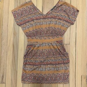 Peppermint Peachy Boho Floral Open‑Back Dress – Size M